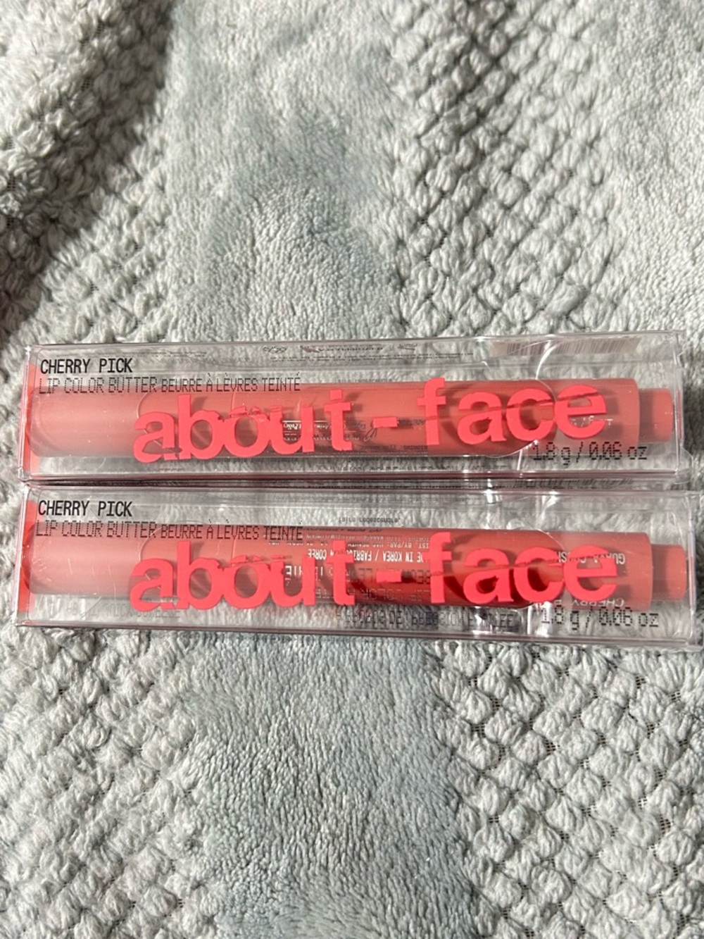 About-Face Lip Color Butter in Cherry Pick (guava crush) brand new- 2 pack